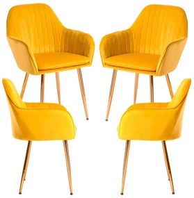 Pack 4 Cadeiras Chic Golden - Amarelo