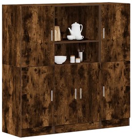 vidaXL 3pcs armário de cozinha conjunto deriv. madeira carvalho fumado