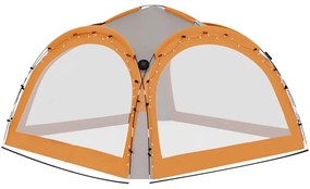 Tenda festas LED 4 paredes laterais 3,6x3,6x2,3 m cinza/laranja