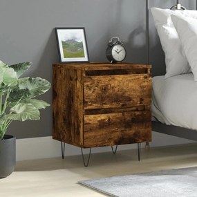vidaXL Mesa de cabeceira 40x35x50 cm derivados madeira carvalho fumado