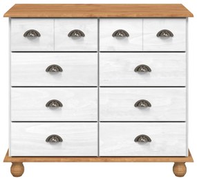 Baú de Gavetas 'ASKIM'Branco 91x40x79 cm Madeira de Pinho Sólida