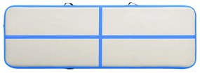 Colchão de ginástica insuflável c/ bomba 300x100x20 cm PVC azul