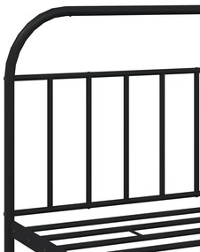 Estrutura de cama com cabeceira e pés 200x200 cm metal preto