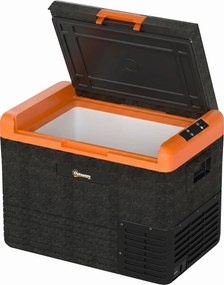 Outsunny Geleira Portátil Elétrica 40L 12V/24V até -20°C Mini Geleira com Ecrã LED Tátil para Campismo Viagens 58,7x36,5x43,8 cm Preto | Aosom Portugal