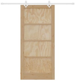 Porta Deslizante vidaXL com Conjunto de Ferragens 93x202 cm de Madeira