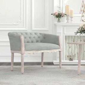 344511 vidaXL Banco 98x56x69 cm veludo cinzento-claro