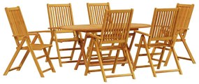 Conjunto de Jantar ao Ar Livre 7 pcs Cor de Madeira de Acácia