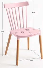 Pack 6 Cadeiras Leka - Rosa