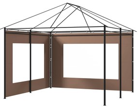 Outsunny Paredes Laterais Tenda 2 Painéis Tecido Oxford Janela 295x195 cm Ideal para Tendas 6x3 m 3x3 m Resistente Marróm | Aosom Portugal