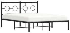 Estrutura de cama com cabeceira 140x190 cm metal preto