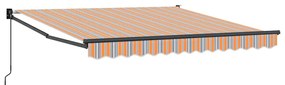 Toldo Retrátil Manual Listrado Multicolorido 350x250 cm