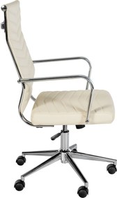 Cadeira de Escritório Canby de Couro Sintético Creme