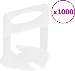 vidaXL Niveladores de ladrilhos 1000 pcs 1,5 mm