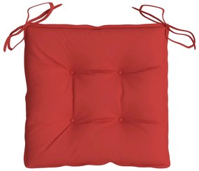 Almofadões de cadeira 4 pcs 40x40x7 cm tecido oxford vermelho