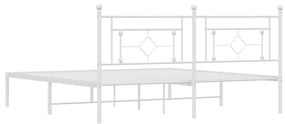 Estrutura de cama com cabeceira 183x213 cm metal branco