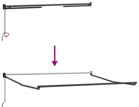 Toldo retrátil 3x2,5 m tecido e alumínio antracite e branco
