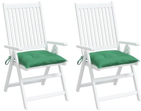 Almofadões de cadeira 2 pcs 40x40x7 cm tecido oxford verde