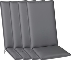 Conjunto de 4 almofadas para cadeiras de exterior (NÃO INCLUIDAS) com presilhas e faixa ajustável, resistentes ao desbotamento, UPF50+, 124 x 50 x 5 c