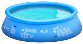 Piscina Inflável Redonda 4.000 Litros Ø274x76cm para 3-4 Pessoas Piscina Insuflável Familiar Adultos e Crianças com Inflador de Mão para Jardim Pátio