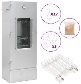vidaXL Defumador p/ churrasqueira c/ gerador fumo frio aço galvanizado