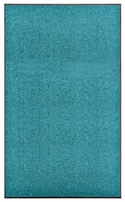 323461 vidaXL Tapete de porta lavável 90x150 cm azul ciano