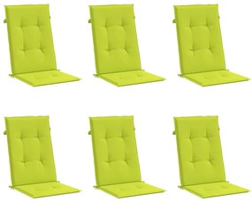 Almofadões cadeiras altas de jardim 6pcs tecido verde brilhante