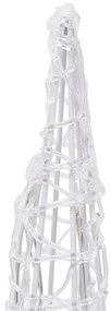 Pirâmide de iluminação decorativa com LEDs acrílico 60 cm azul