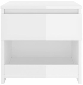 Mesas de cabeceira 2 pcs 40x30x39 cm contrapl. branco brilhante