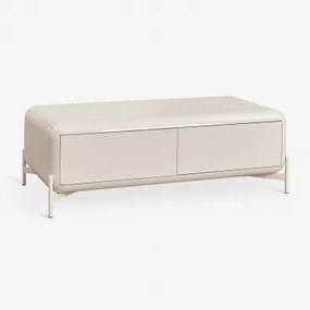Mesa De Centro Retangular 120x60 Cm Em Mdf Alazne Tapioca Bege - Sklum