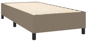 Cama com molas/colchão 90x190 cm tecido castanho-acinzentado