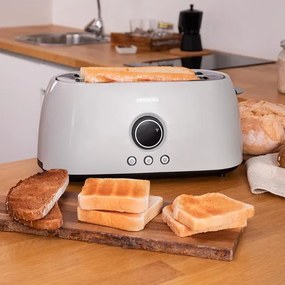 Torradeira digital extra dupla ClassicToast 15000 Beige. 1500 W, capacidade para 4 torradas, 2 ranhuras longas extra largas, 3 funções, luz LED, inclu
