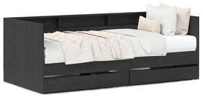 Cama de Dia com Gavetas Cinza Concreto 90x200 cm Madeira Reforçada