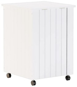 Cesto de roupa com rodas RANA 45x45x64 cm pinho maciço branco