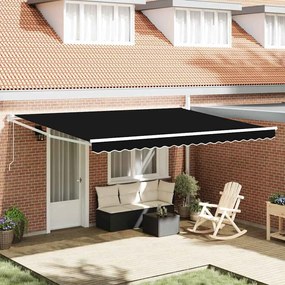 Toldo Retrátil Automático vidaXL Preto 450x300 cm
