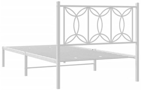 Estrutura de cama com cabeceira 100x190 cm metal branco