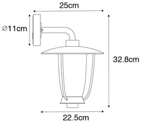 Aplique moderno preto IP44 - KHANA Moderno