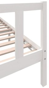 Estrutura de cama 200x200 cm madeira de pinho maciça branco