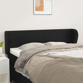 Cabeceira cama abas couro artificial 147x23x78/88 cm preto
