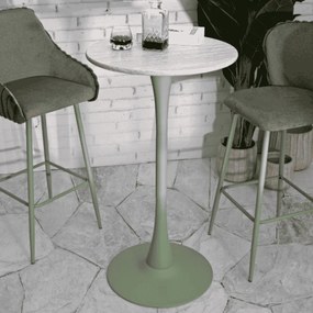MESA BAR ALASKA Ø 60 X 106 CM EM MDF e FERRO VERDE E CREME
