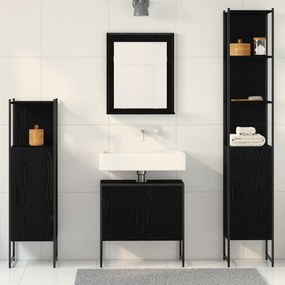 Conjunto de Móveis para Casa de Banho 4 Peças em Carvalho Preto - Made