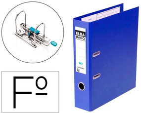 Pasta de Arquivo de Alavanca Elba Chic Cartão Forrado Pvc com Rado Folio Lombada de 80 mm Azul