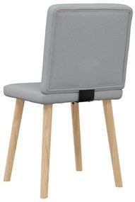 Cadeiras de jantar 2 pcs tecido cinzento-claro