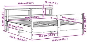 Cama sem colchão 180x200 cm madeira de pinho maciça