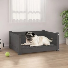 vidaXL Cama para cães 65,5x50,5x28 cm madeira de pinho maciça cinzento