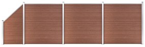 Painel vedação WPC 3 quadrados + 1 inclinado 619x186cm castanho