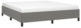 Estrutura de cama sem colchão 180x200 cm tecido cinzento-escuro