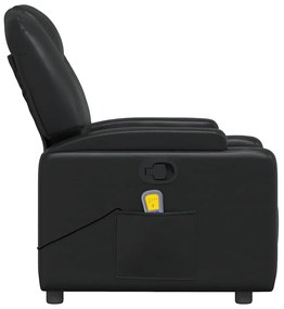 Poltrona de massagens reclinável couro artificial preto