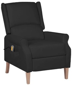 vidaXL Poltrona de massagens reclinável tecido preto