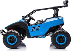 Buggy elétrico para Crianças 24V, 4x200W, 2 lugares TURBO 23, Rodas Espuma EVA, Assento Couro ecológico Azul