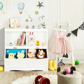Organizador de brinquedos Armário de brinquedos para crianças com compartimentos Estante de arrumação multiusos 67 x 40 x 62 cm Branco